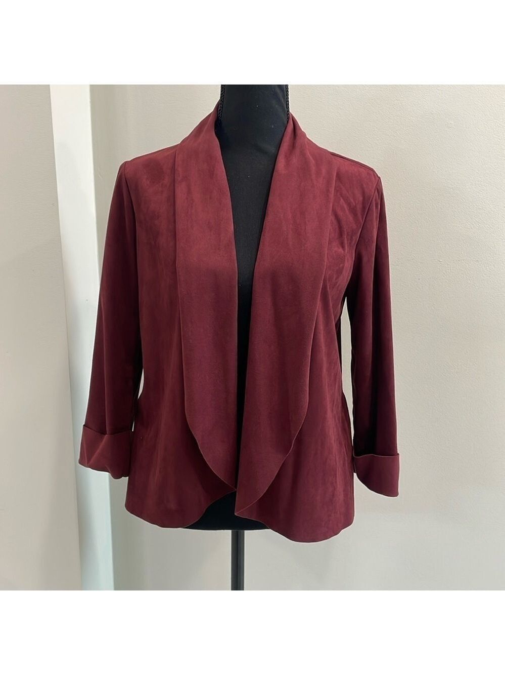 Kut from the Kloth Maroon faux suede jacket blazer size S - Picture 2 of 6